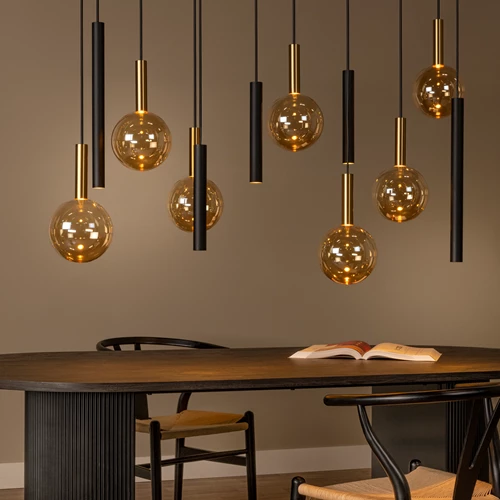 Lucide JOSIANE - Hanglamp - 7xG9,5xGU10- Zwart - sfeer 1